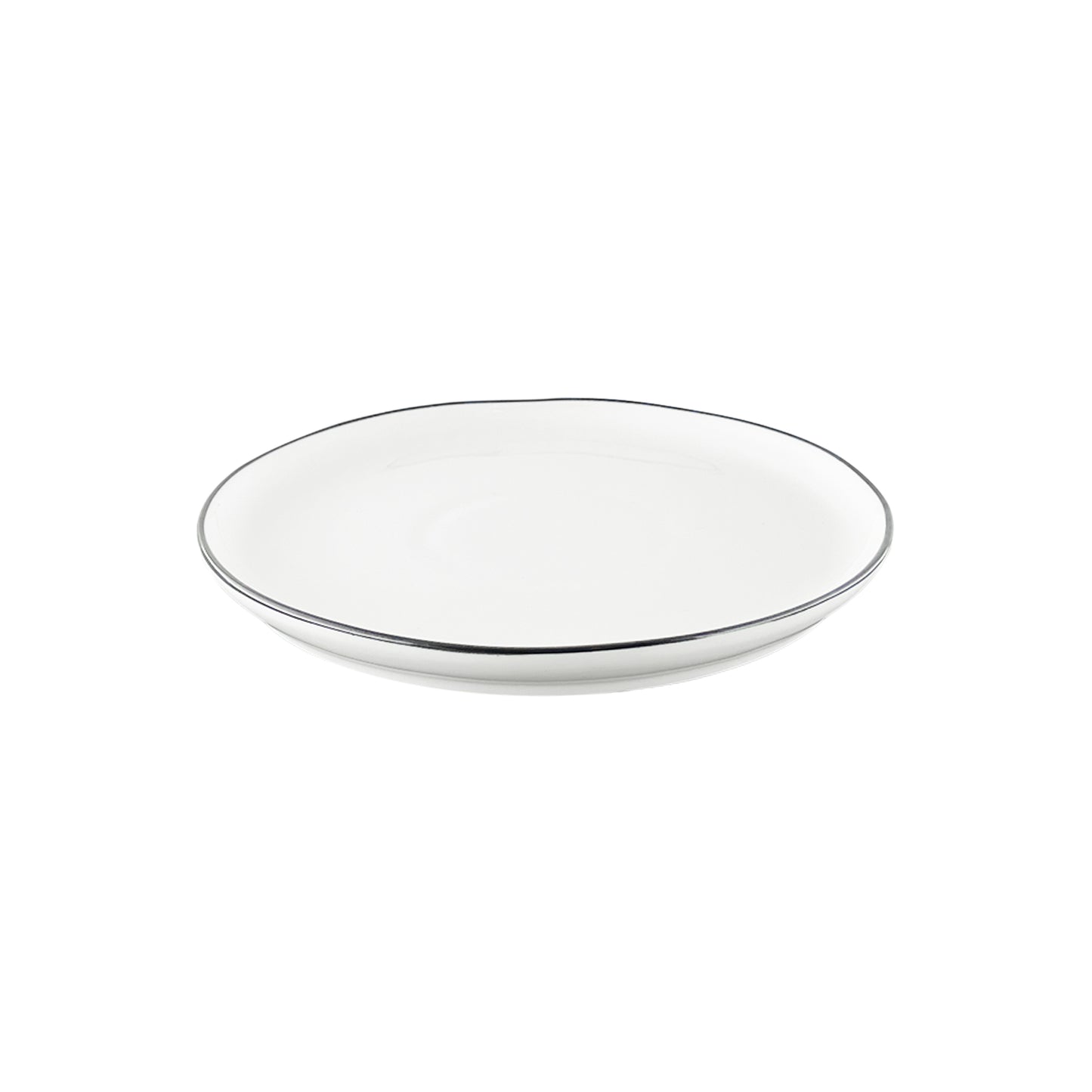 Abbesses Black Rim Porcelain 16 Piece Dinnerware Set, Service For 4