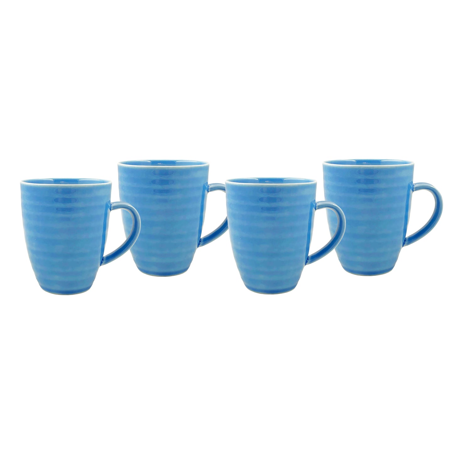 Daniel Smith Blue Porcelain 16 Piece Dinnerware Set, Service For 4