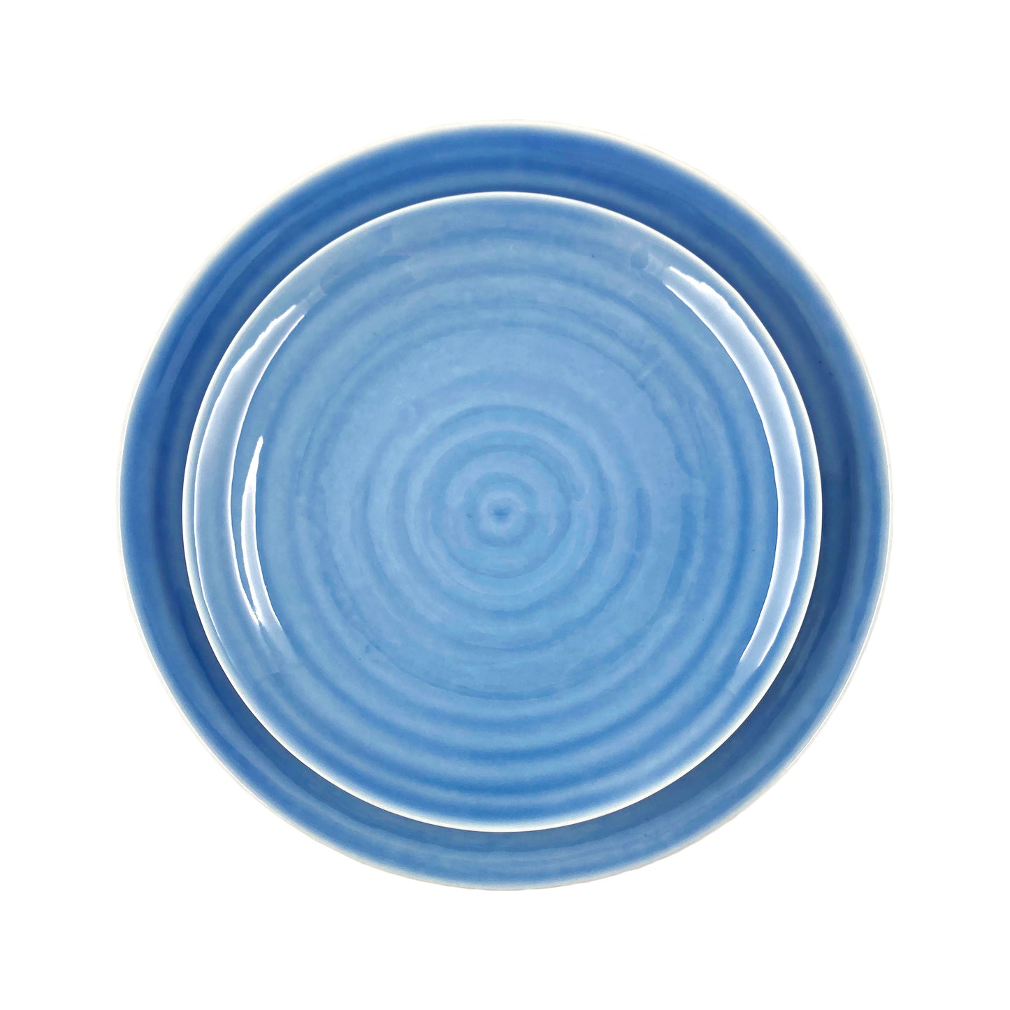 Daniel Smith Blue Porcelain 16 Piece Dinnerware Set, Service For 4