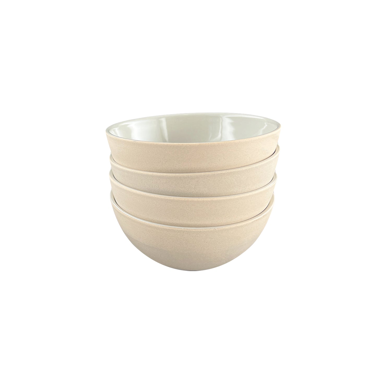 Shell Bisque Grey Porcelain Small Bowl, Set of 4