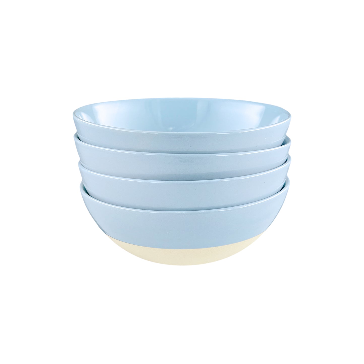 Shell Bisque Blue Porcelain Cereal Bowl, Set of 4