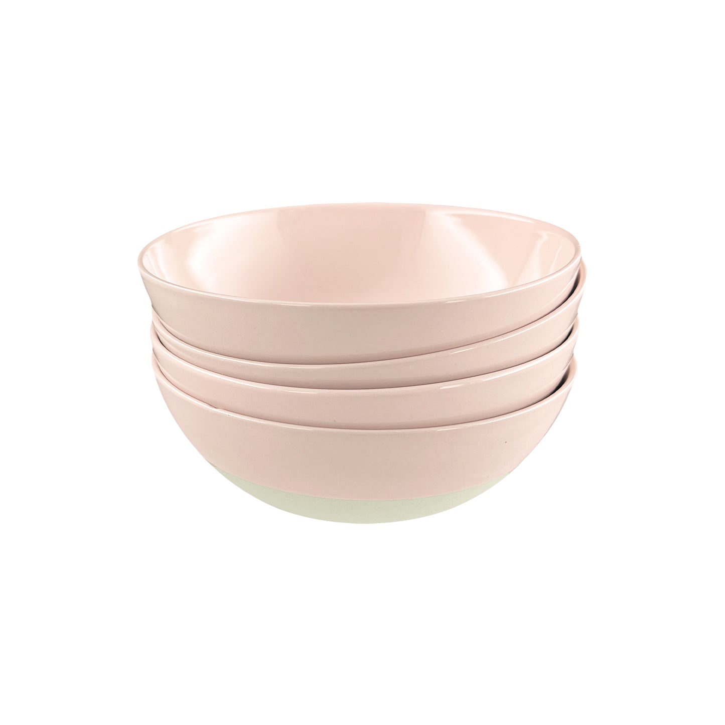 Shell Bisque Soft Pink Porcelain Cereal Bowl, Set of 4