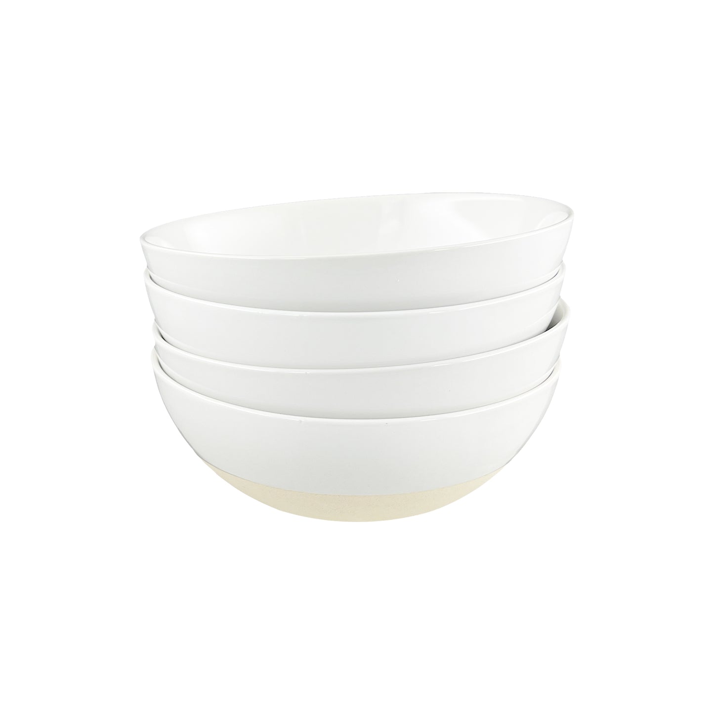 Shell Bisque White Porcelain Cereal Bowl, Set of 4