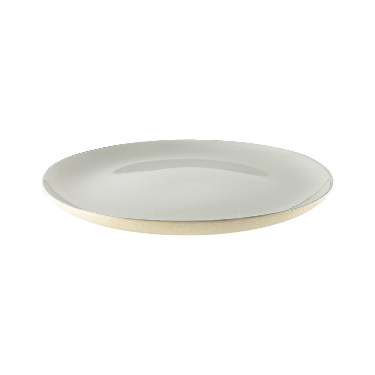 Shell Bisque Grey Porcelain 4 Piece Dinnerware Set, Service For 1