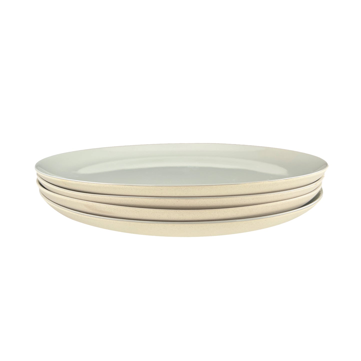 Shell Bisque Grey Porcelain 16 Piece Dinnerware Set, Service For 4