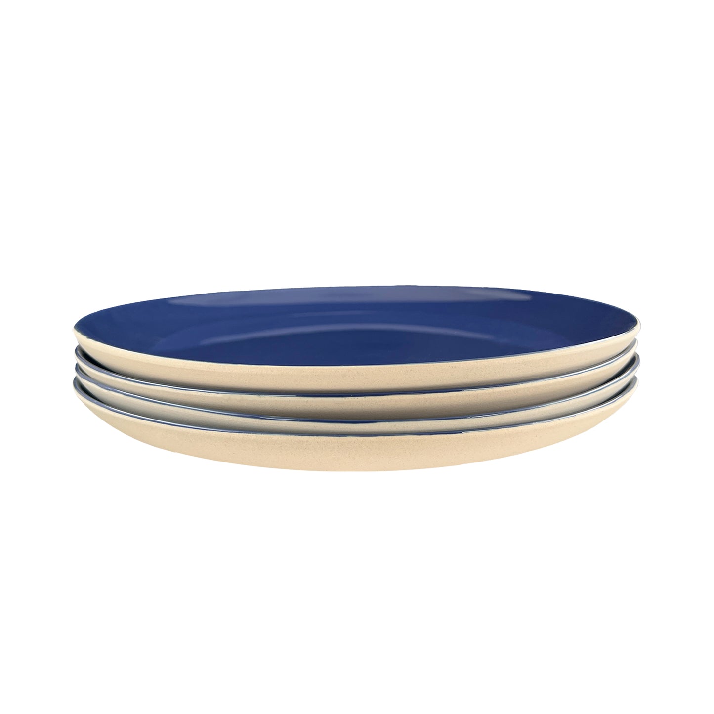 Shell Bisque Indigo Porcelain Dinner Plate, Set of 4