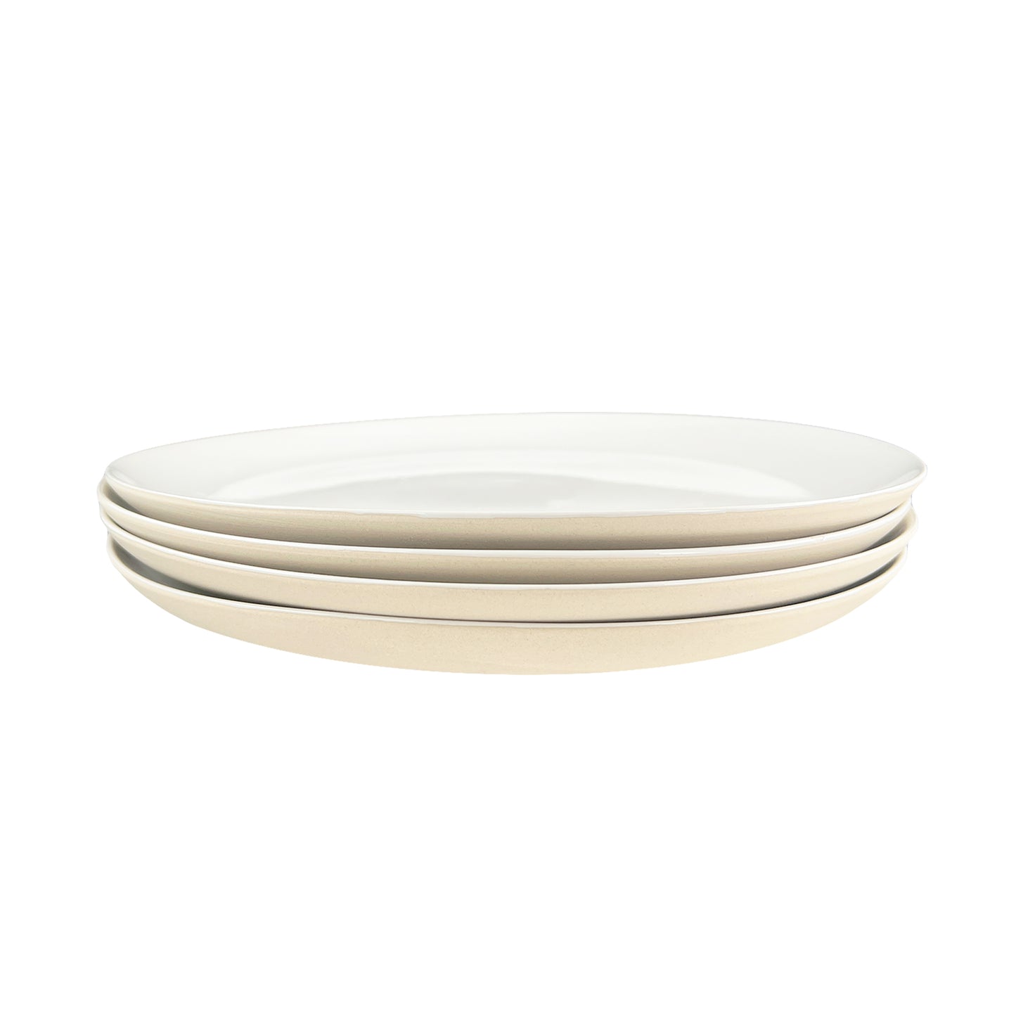 Shell Bisque White Porcelain Dinner Plate, Set of 4