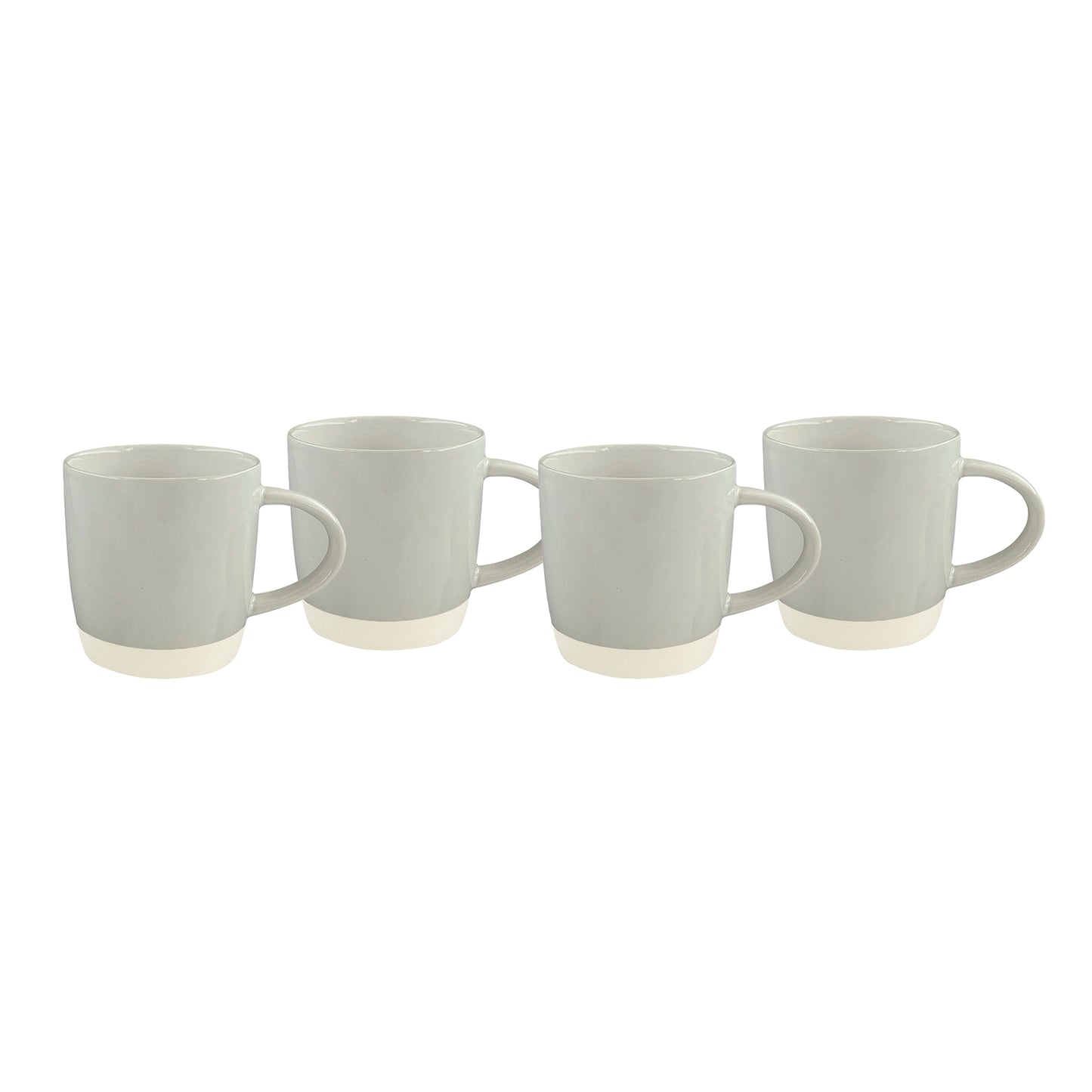 Shell Bisque Grey Porcelain 16 Piece Dinnerware Set, Service For 4