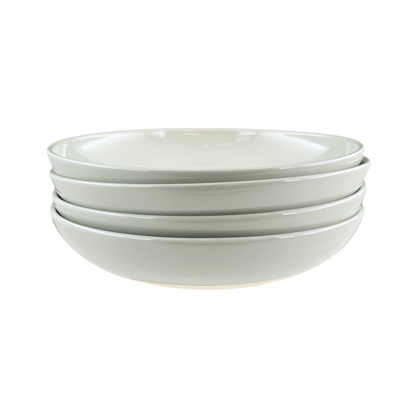 Shell Bisque Grey Porcelain Pasta Bowl, Set of 4