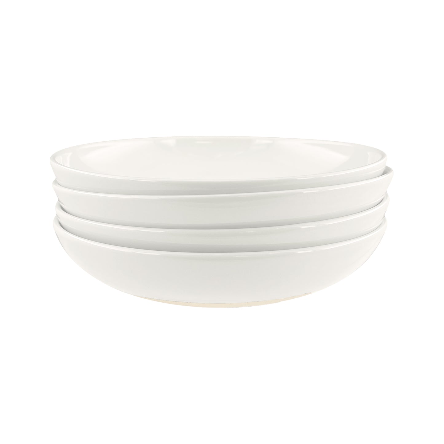 Shell Bisque White Porcelain Pasta Bowl, Set of 4