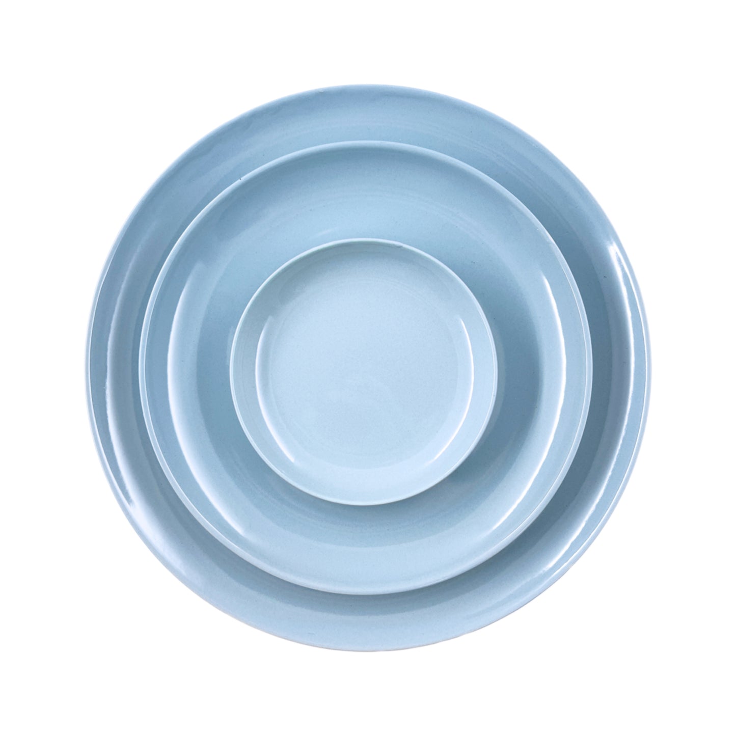 Shell Bisque Blue Porcelain Salad Plate, Set of 4