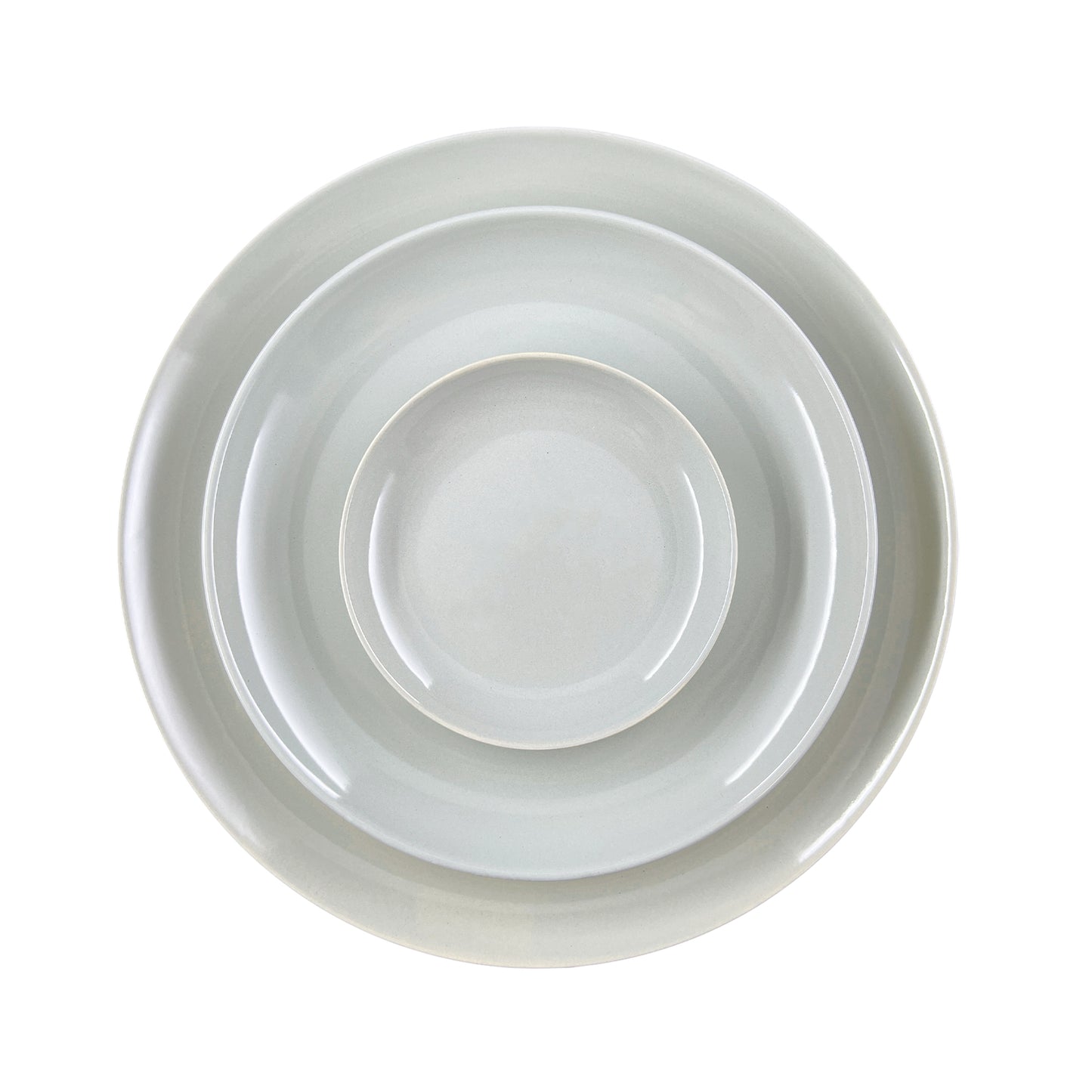 Shell Bisque Grey Porcelain Tidbit Plate, Set of 4