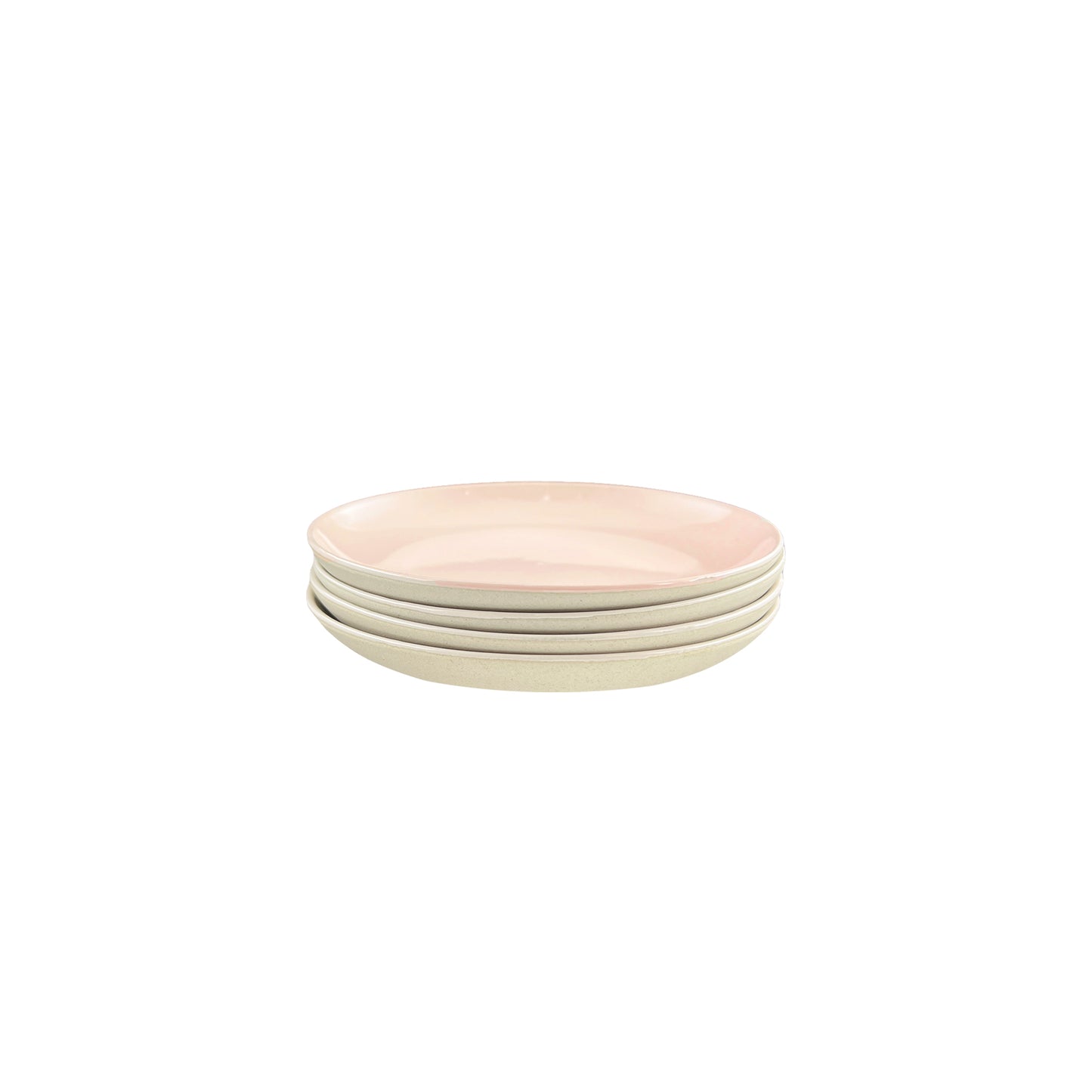 Shell Bisque Soft Pink Porcelain Tidbit Plate, Set of 4