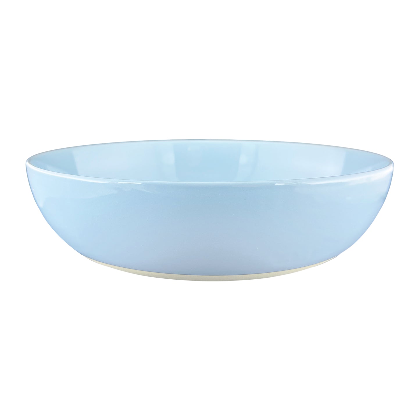 Shell Bisque Blue Porcelain Round Serving Bowl