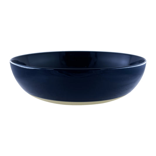 Shell Bisque Indigo Porcelain Round Serving Bowl