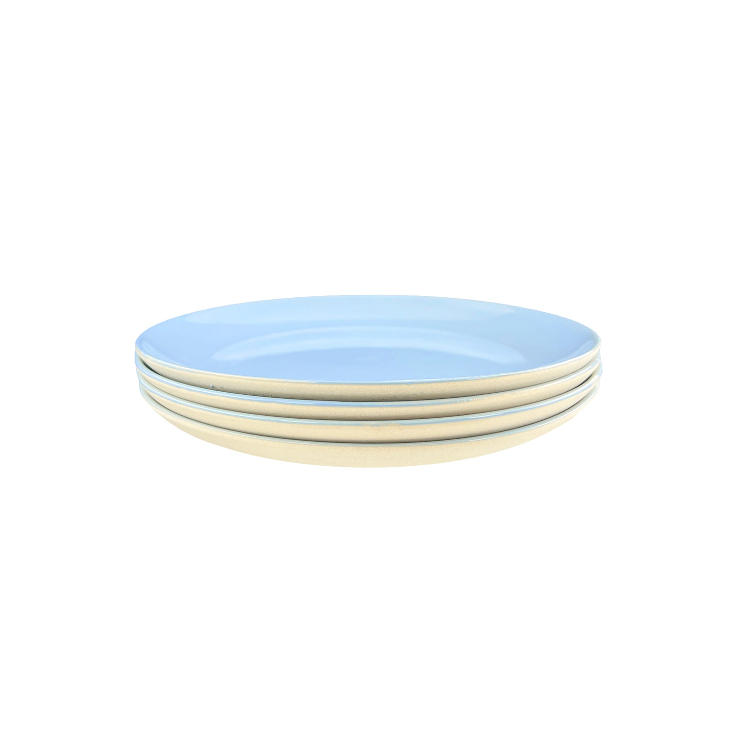 Shell Bisque Blue Porcelain Salad Plate, Set of 4