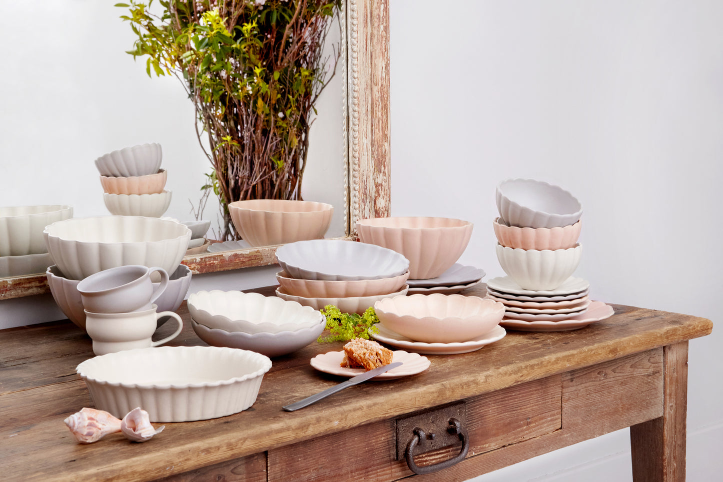 Lafayette Round Blush Stoneware Serving Bowl