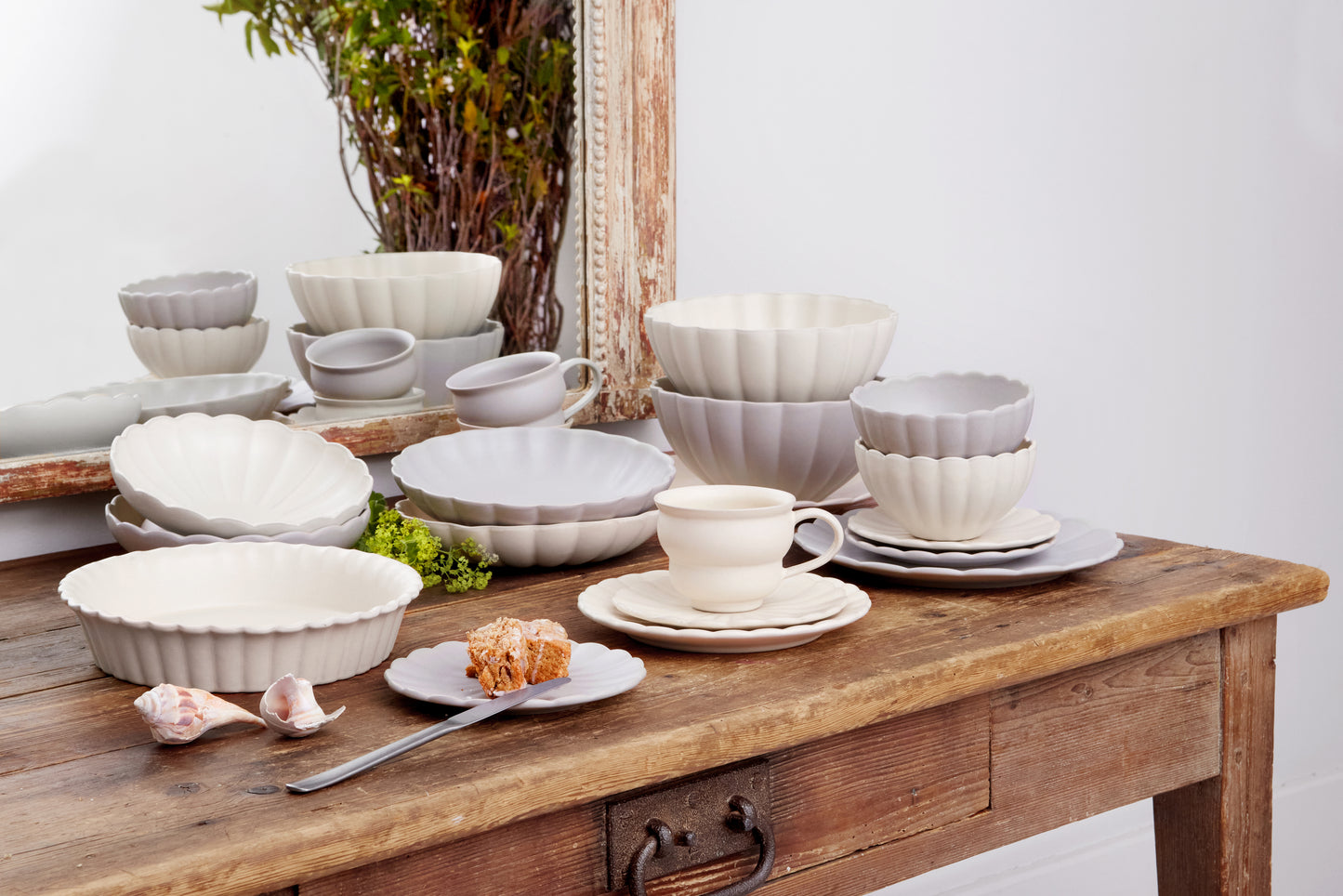 Lafayette Pearl White Stoneware Pasta Bowl, Set of 4