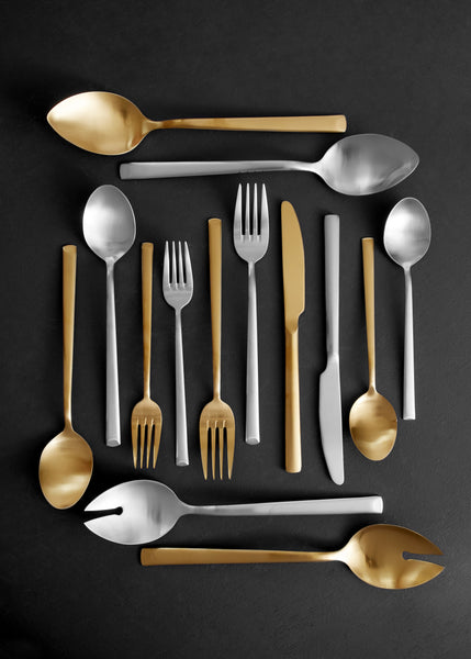 Ellsworth Matte Gold Stainless Steel 5 Piece Cutlery Set - Service for 1