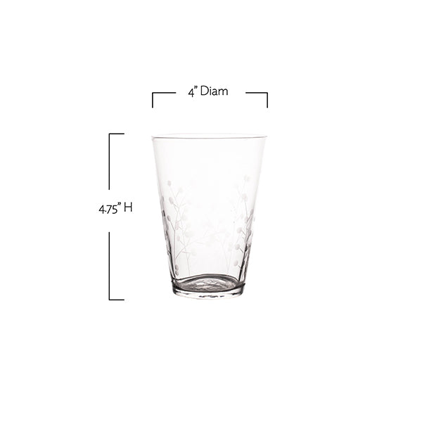 Sienna Etched Water Glassware Set
