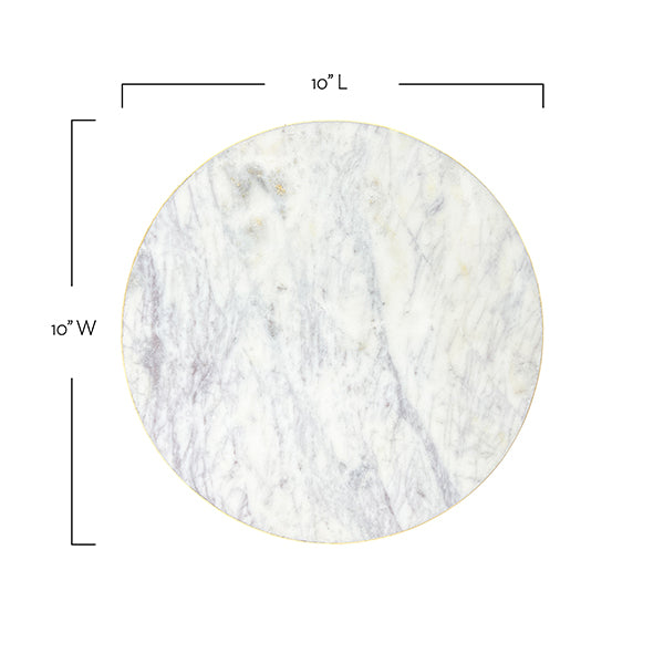 Verona White Marble Round Charger