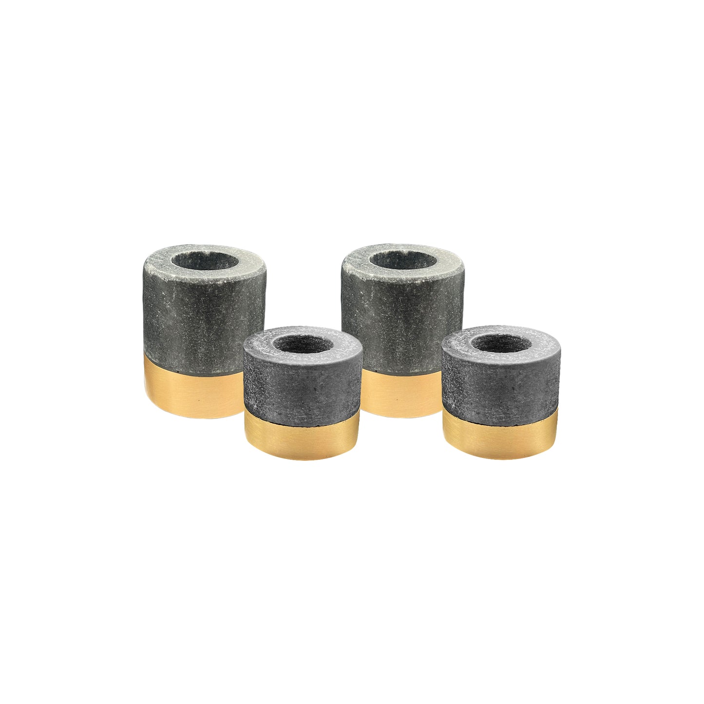 Verona Black Marble Taper Holder Set