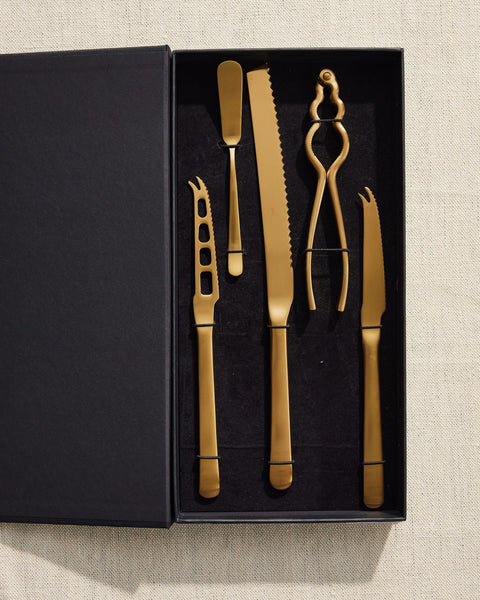 Canvas Classic Matte Gold Stainless Steel 5 Piece Appetizer Gift Set