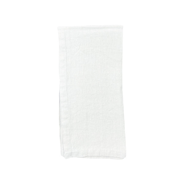 Stone Washed White Linen Napkin - Set of 4