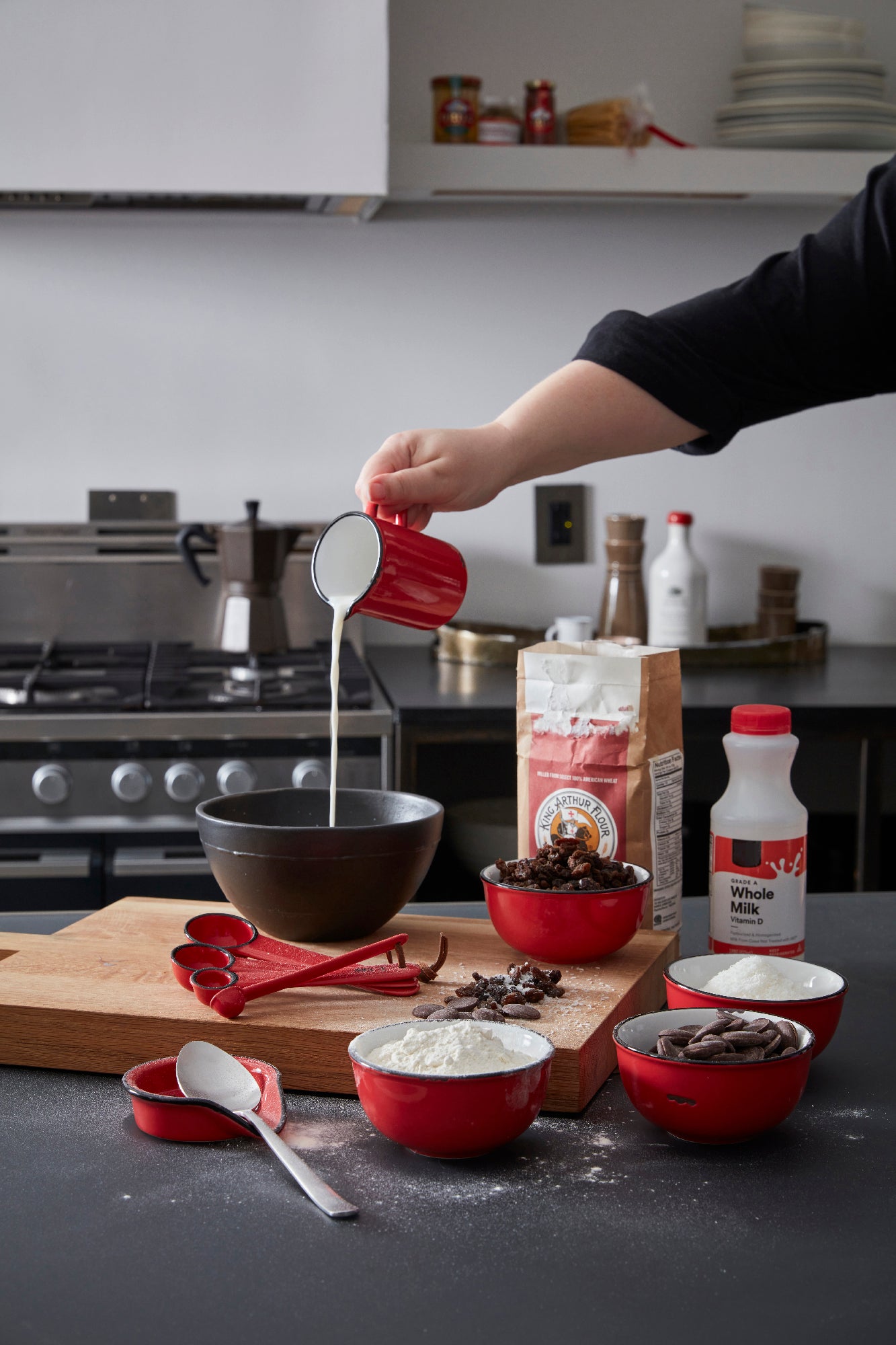 Tinware 7-Piece Prep Set- Red Canvas Home- Custom Creamer, measuring spoon, spoon rest, Tinware Collection