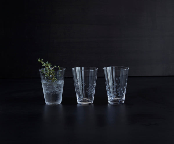 Sienna Etched Stemless Wine Glassware Set