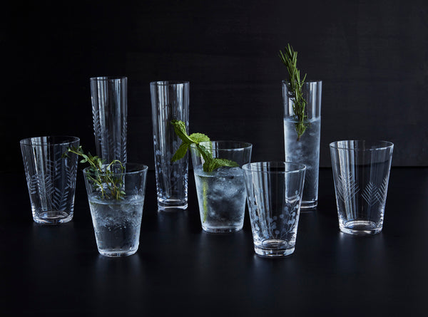 Sienna Etched Water Glassware Set