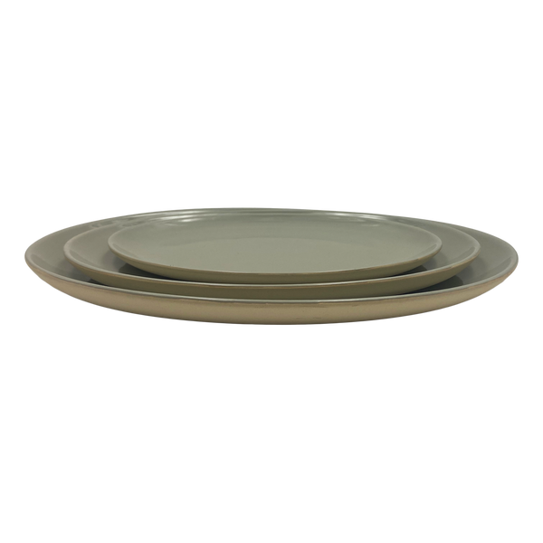 Shell Bisque Large Oval Plate- Grey- Set of 4