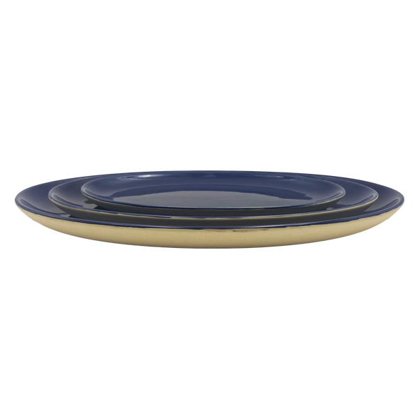 Shell Bisque Large Oval Plate- Indigo- Set of 4