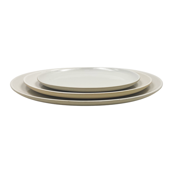 Shell Bisque Large Oval Plate- White- Set of 4