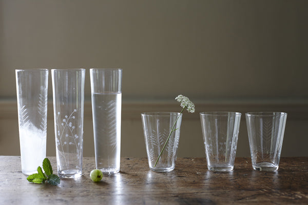Sienna Etched Water Glassware Set