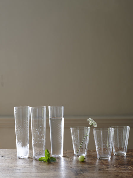 Sienna Etched Stemless Wine Glassware Set