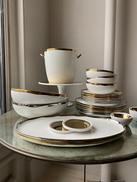 Dauville Platters with Gold Rim