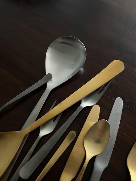 Oslo Brushed Stainless Steel 2 Piece Serving Spoon Set