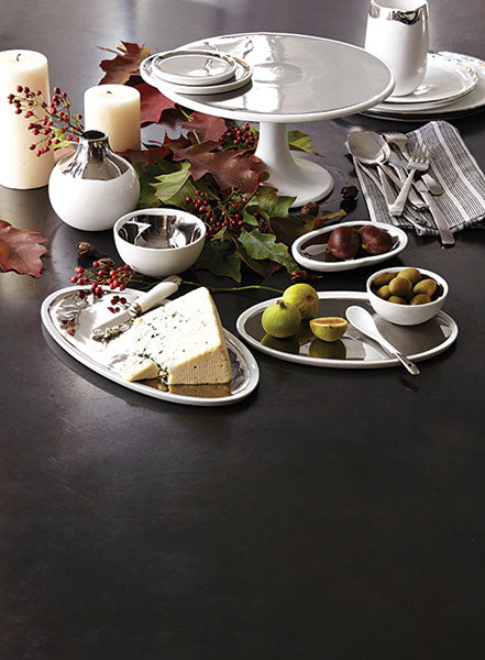 Dauville Platinum Metallic Porcelain Platter Canvas Home Dauville, Dauville Collection, Dauville Platinum, Dauville Platinum Metallic, Dauville Platinum Metallic Porcelain Platter, Dauville Platinum Porcelain Platter, Dauville Porcelain Platter, Dauville Serving Platter, Platinum, Platinum Metallic, Platinum Metallic Accent, Platinum Rim, Porcelain Platter, Serving Platter, Serving Trays + Platters, Silver, Silver Rim, White, White & Platinum, White & Platinum Platter, White & Silver, White & Si