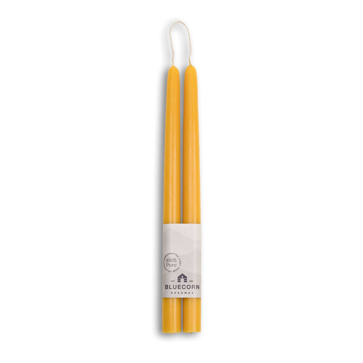 Beeswax Taper Candles - Hand-Dipped - 1 Pair