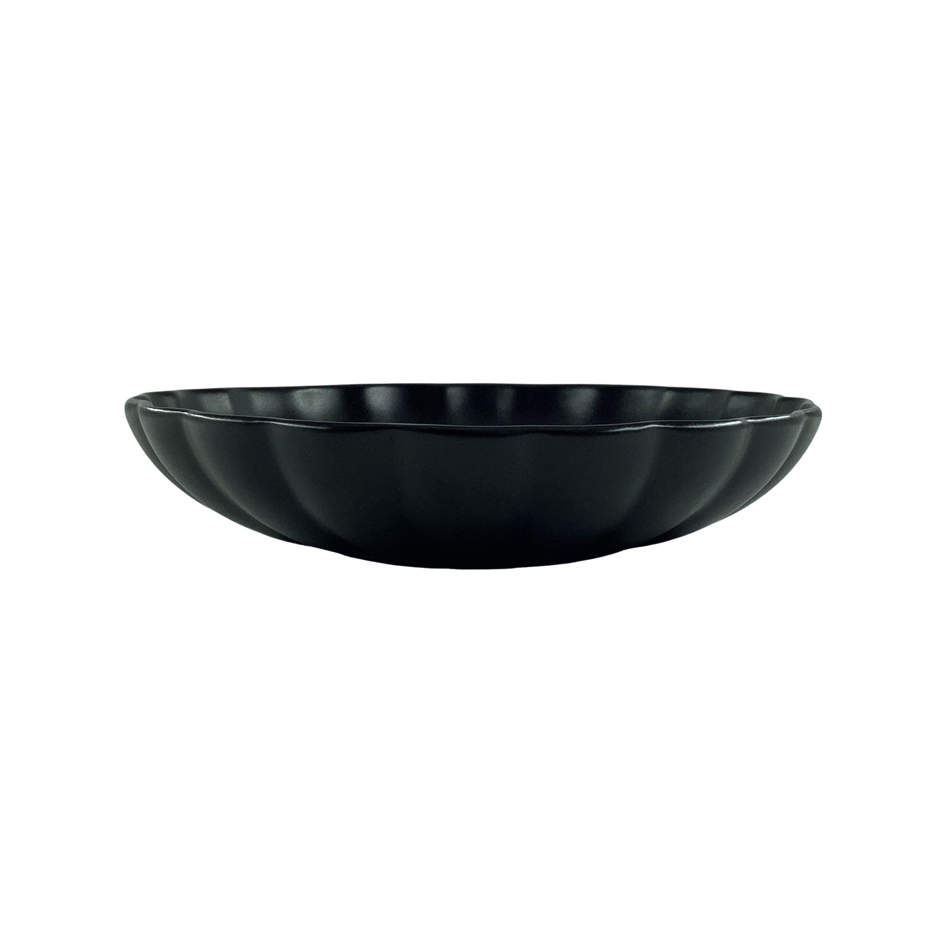 Lafayette Noir Stoneware Pasta Bowl, Set of 4 Canvas Home Black, Bowls, Ellen DeGeneres, Grey, Lafayette, Lafayette Noir, Noir, Portugal, Scalloped