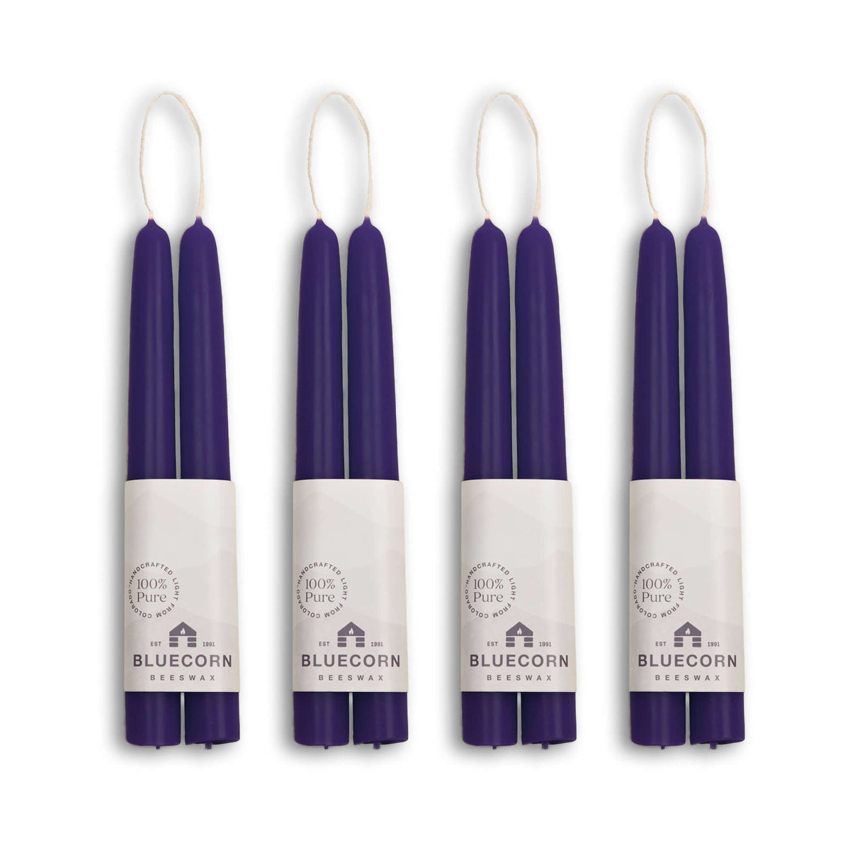 Hand-Dipped Beeswax Taper Candles - Bulk 4-Pair Bundle