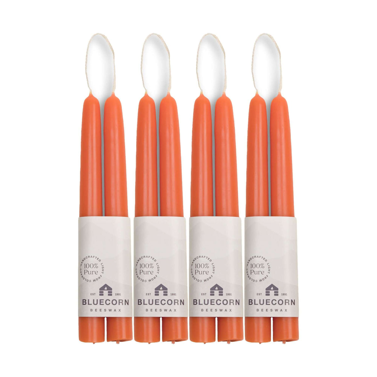 Hand-Dipped Beeswax Taper Candles - Bulk 4-Pair Bundle