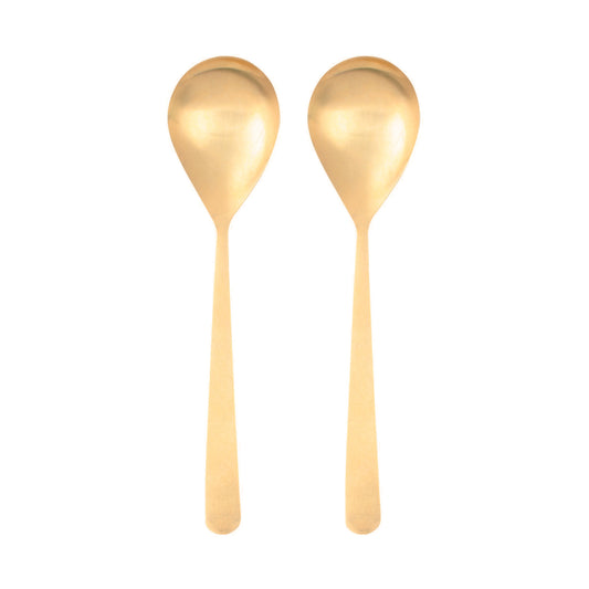 Oslo Matte Gold Stainless Steel Serving Spoon Set