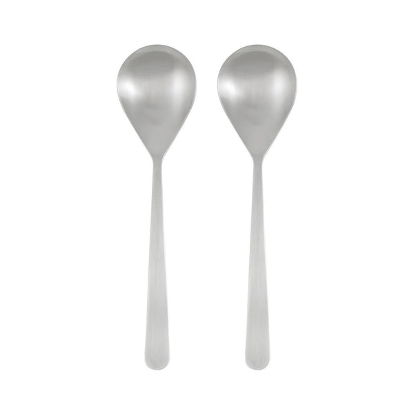 Oslo Brushed Stainless Steel 2 Piece Serving Spoon Set