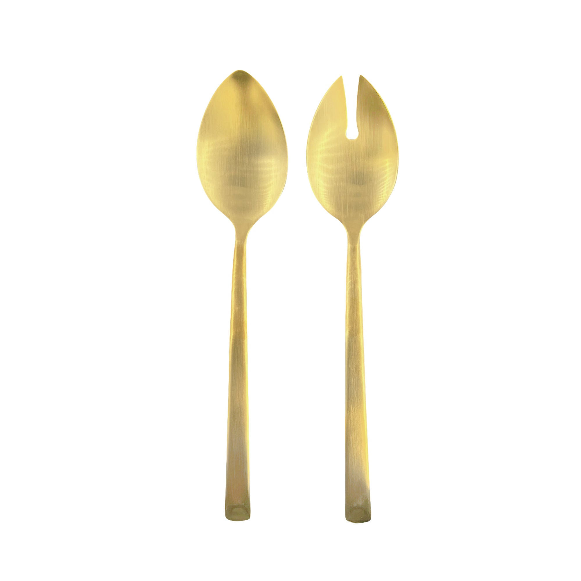 Ellsworth Matte Gold Stainless Steel Piece Salad Server Set