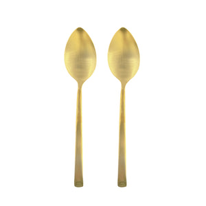 Ellsworth Matte Gold 2 Piece Serving Spoon Set