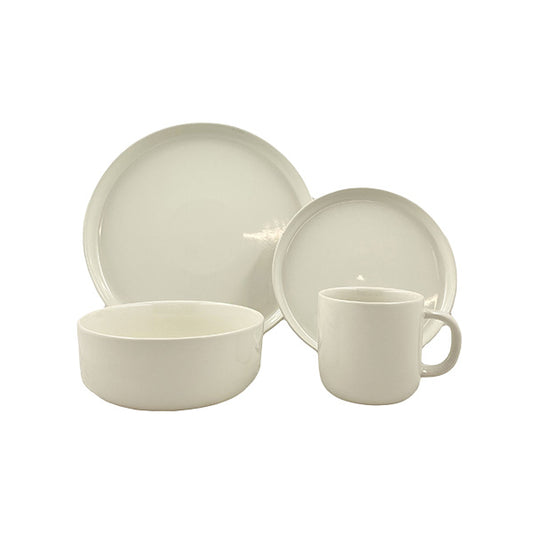 Reims Salt Stoneware 4 Piece Dinnerware Set, Service For 1 Canvas Home Blue, canvas home, contemporary dinnerware, dinner party, dinnerware, dinnerware sets, dish sets, family, Large, modern dinnerware, Place Setting, Plates, reims, simple dinnerware, tabletop, tableware