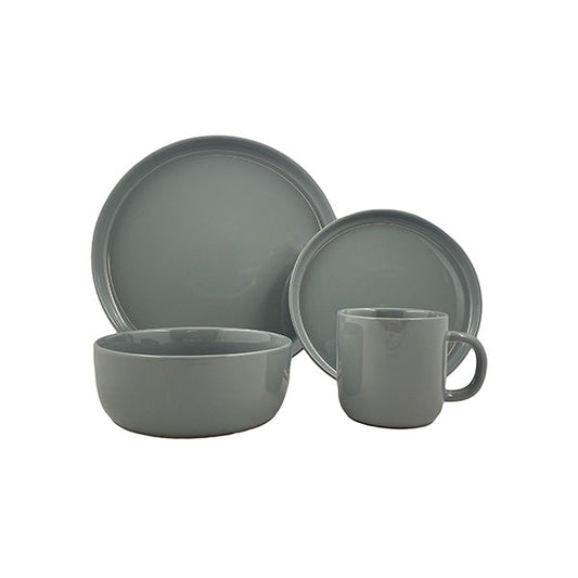 Reims Stone Stoneware 16 Piece Dinnerware Set, Service For 4 Canvas Home Blue, canvas home, contemporary dinnerware, dinner party, dinnerware, dinnerware sets, dish sets, family, Large, modern dinnerware, Place Setting, Plates, reims, simple dinnerware, tabletop, tableware