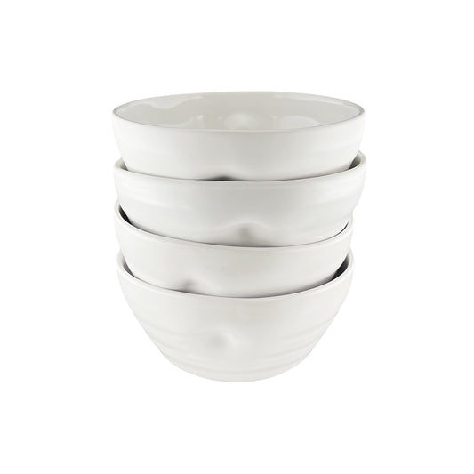 Pinch Cereal Bowl in White - Set of 4